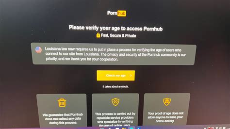 Jan 28, 2023 · Act 440, also known as the Louisiana porn law, was enacted in an attempt to make it harder for minors to access pornographic content online. As a result, any site whose content consists of over 33.3% “harmful material” will need to enable ID-based age verification. Without a VPN, you may run into age-gating messages such as: 